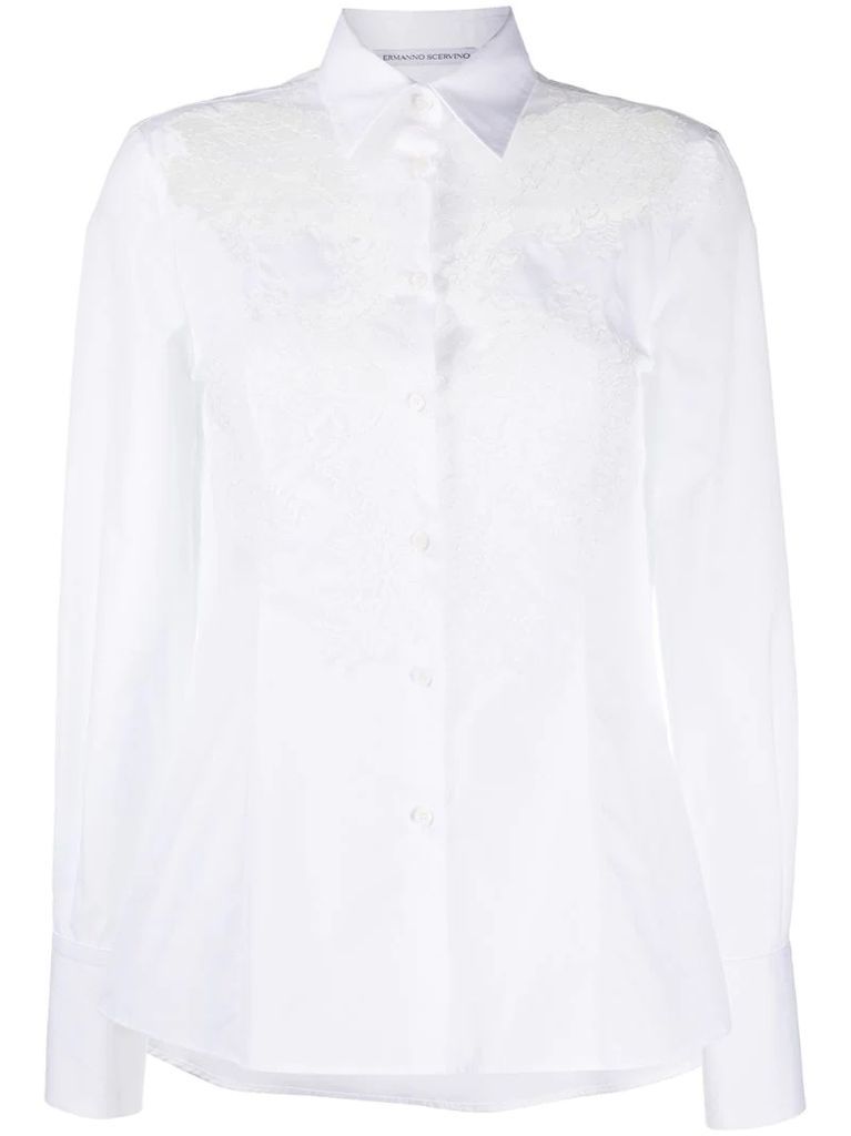 lace embellished cotton shirt