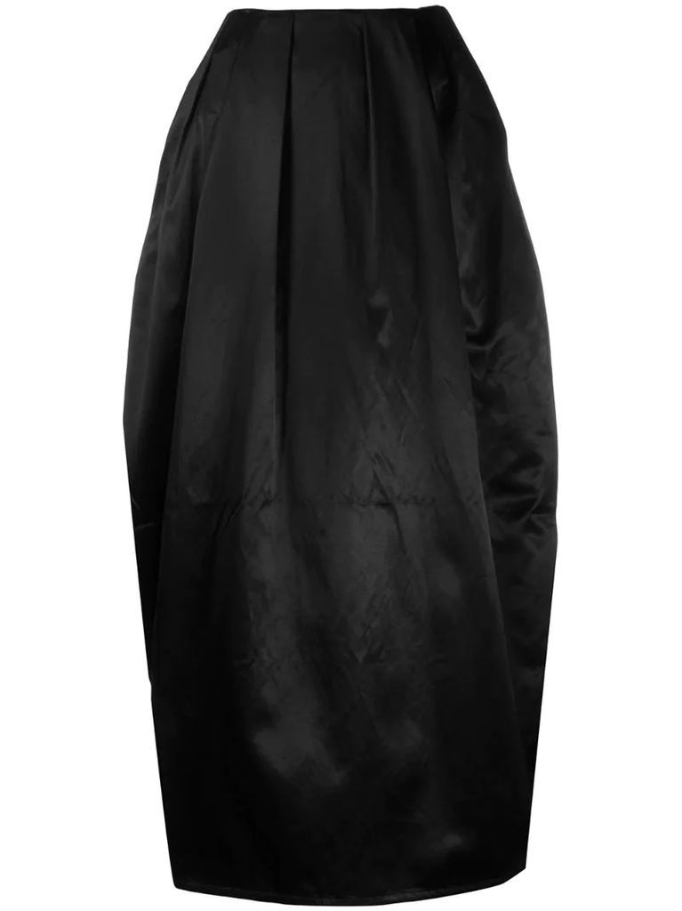 tapered pleated maxi-skirt