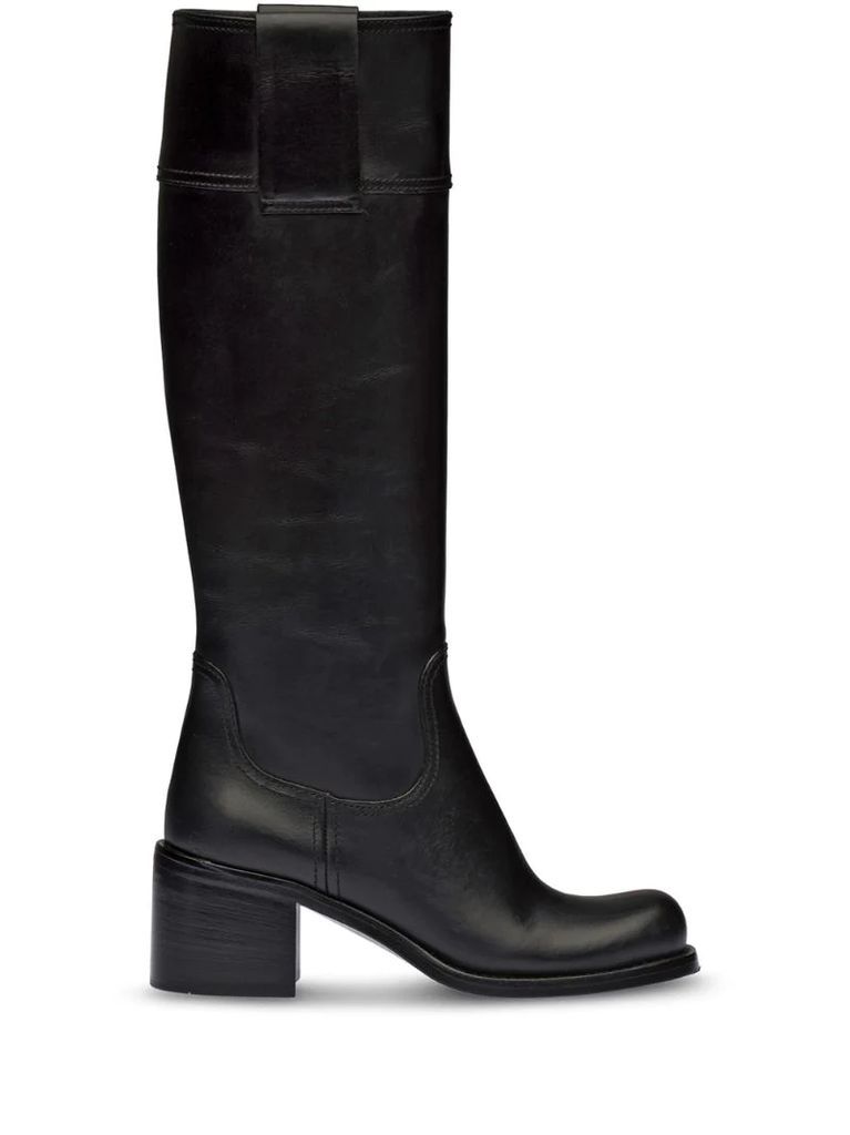 chunky sole knee-high boots