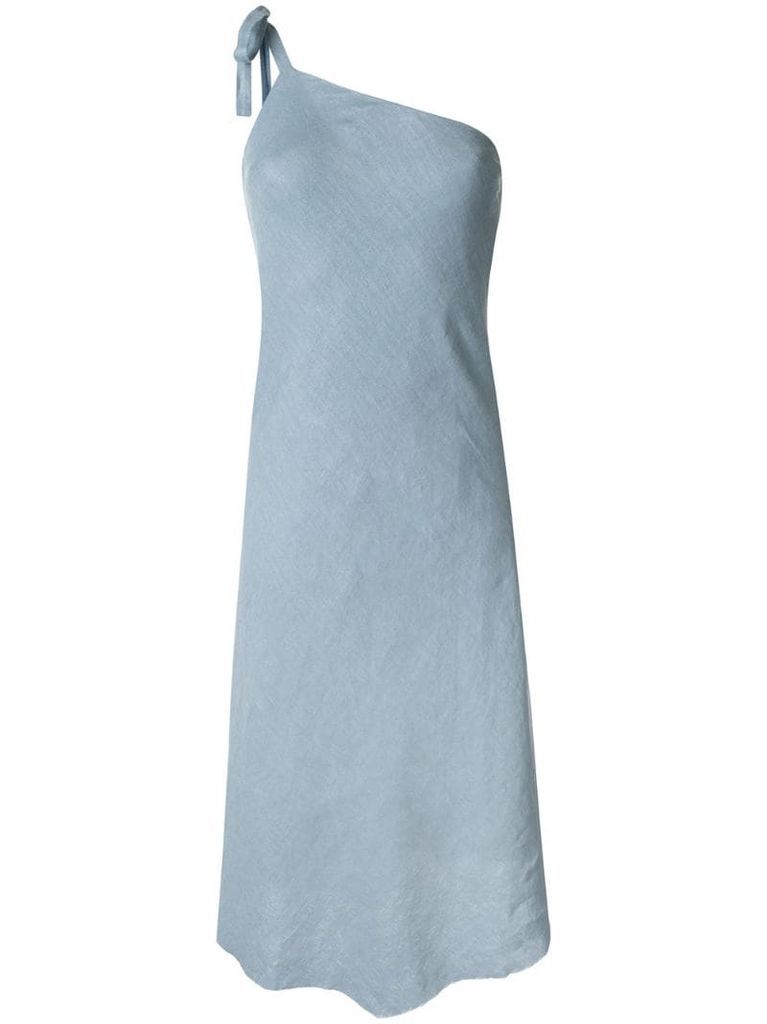 one-shoulder asymmetric dress