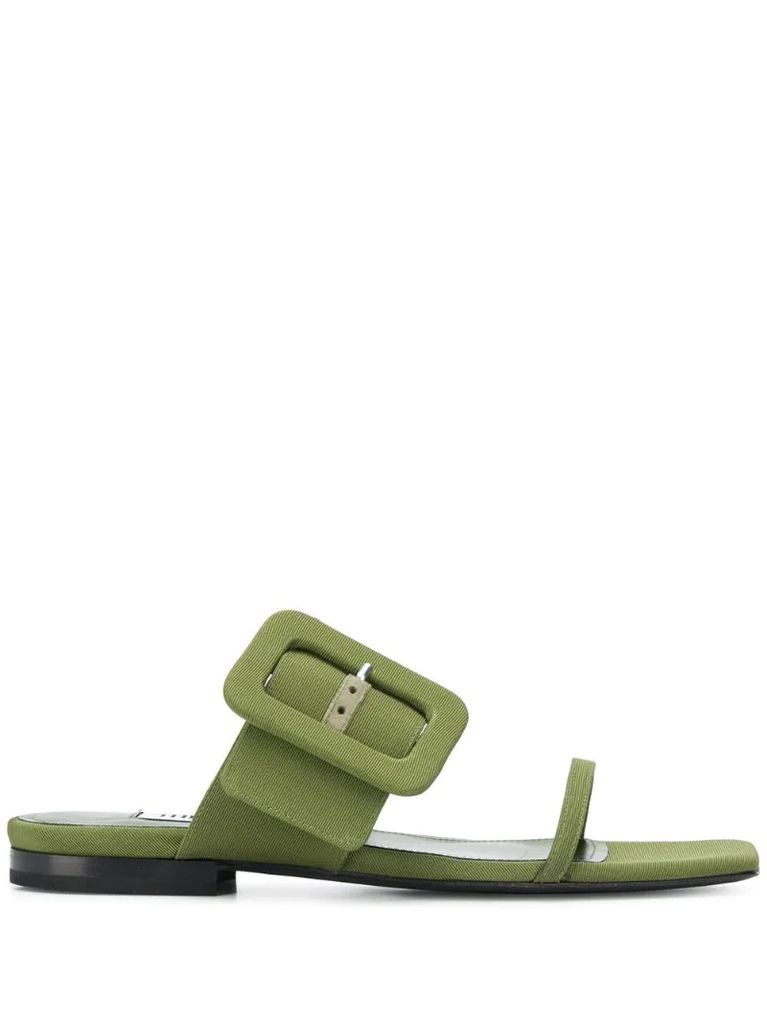 buckled slip-on sandals