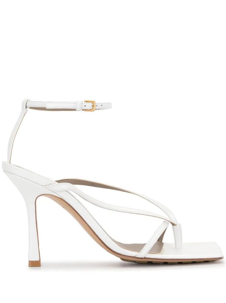 square-toe high-heel sandals