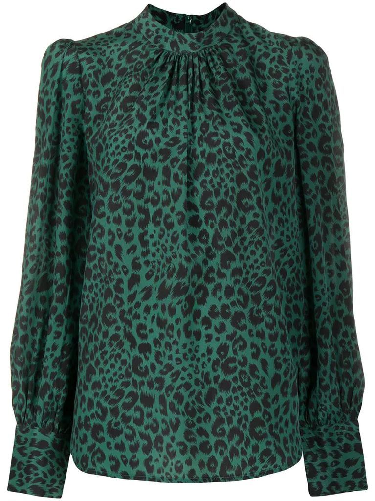 silk leopard print blouse