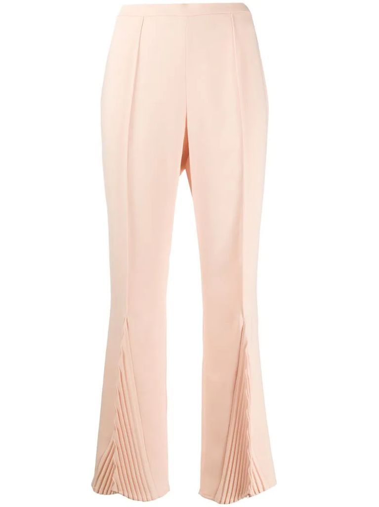 pleated flared trousers