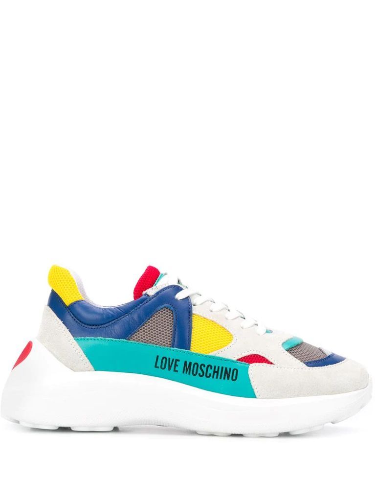 colour blocked low top sneakers