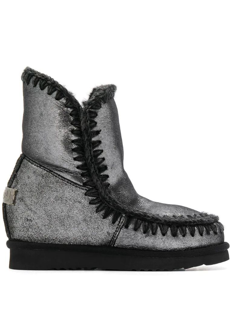 Eskimo Wedge metallized ankle boots