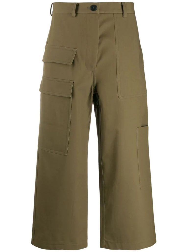 cropped wide leg trousers