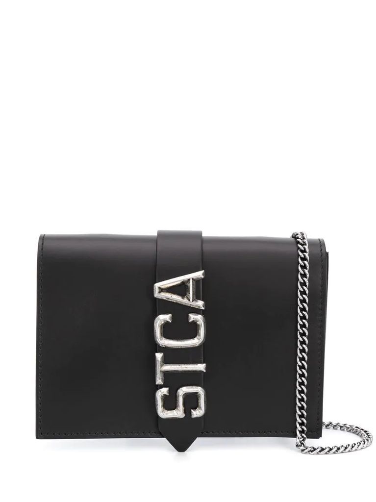 logo clutch bag