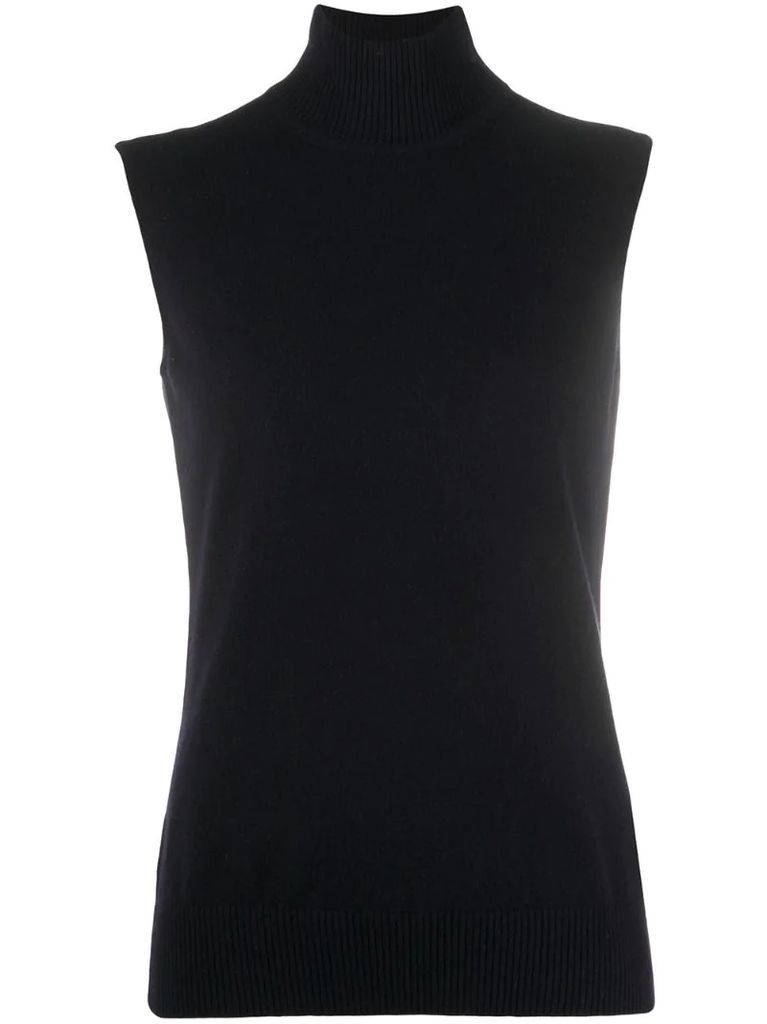 sleeveless cashmere knitted top
