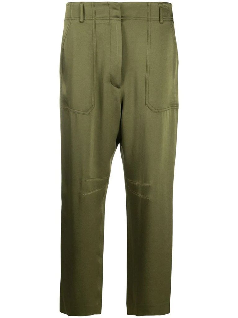 cropped fitted trousers