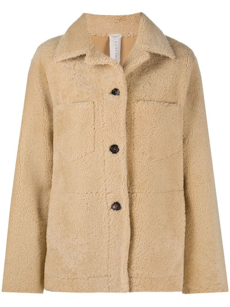 button-up shearling jacket