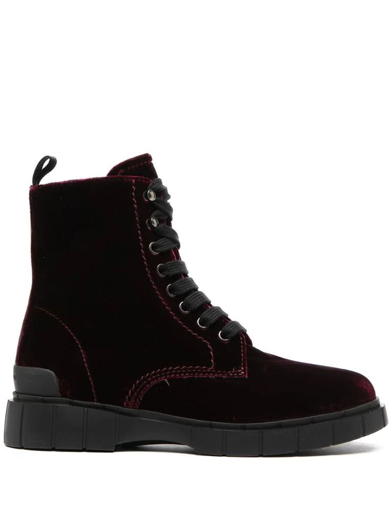 velvet cargo boots