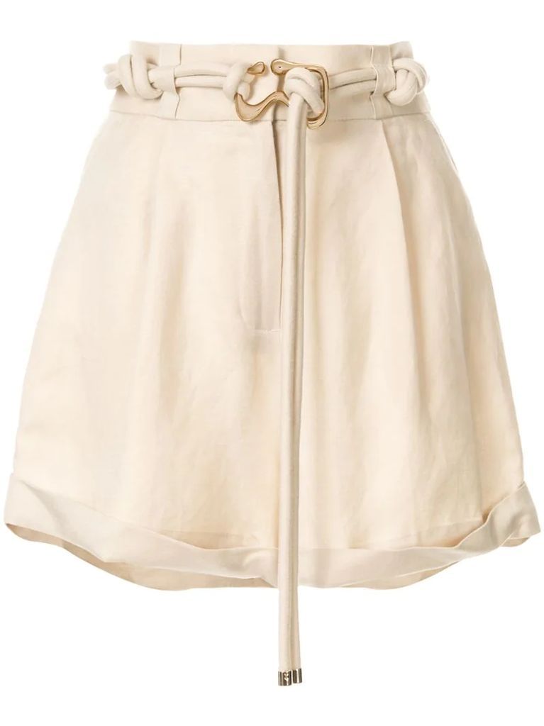 knotted belt shorts