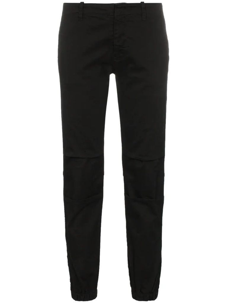 Low rise tapered trousers