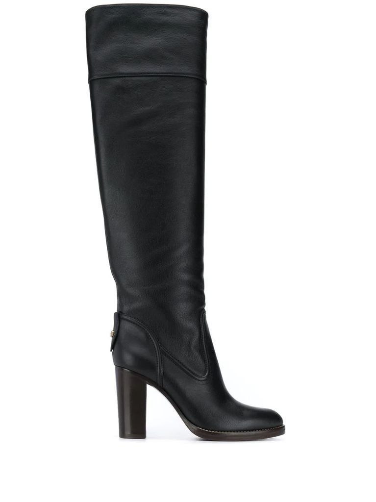 over-the-knee leather boots