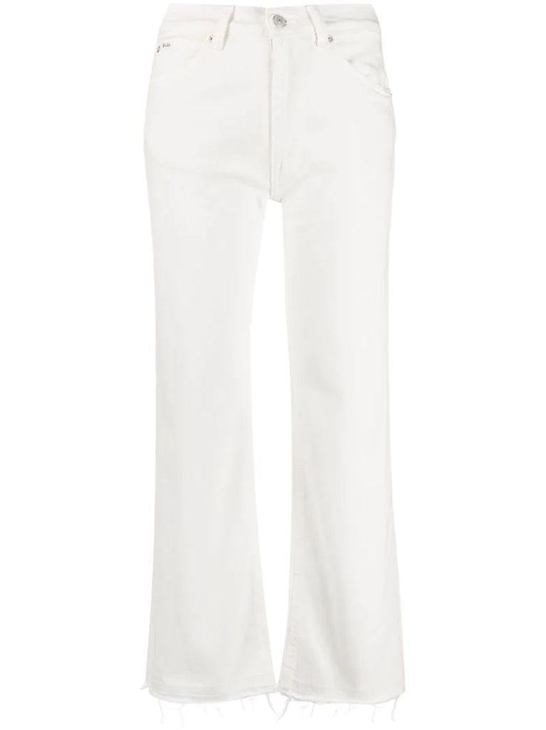 cropped straight leg jeans