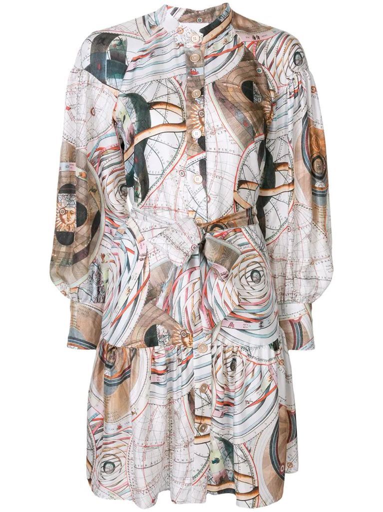 abstract-print shirt dress