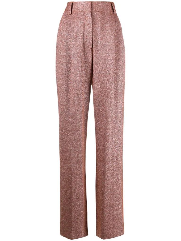 glittered high-waisted trousers