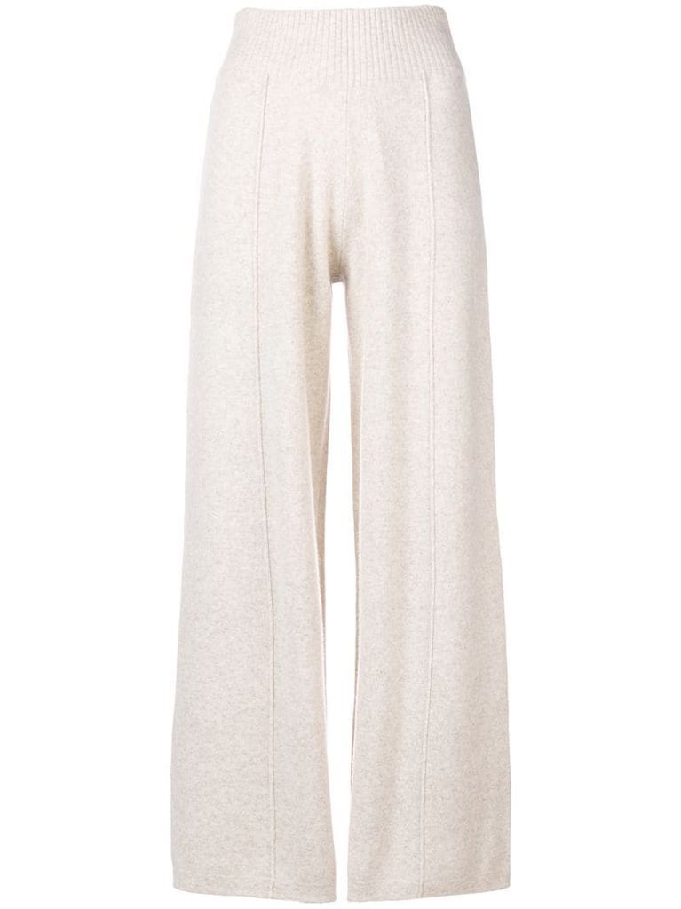 knitted flared trousers