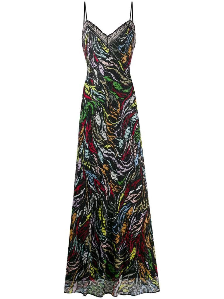 abstract-print knitted maxi dress