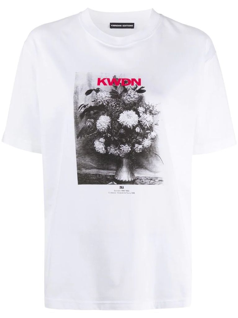 bouquet print T-shirt
