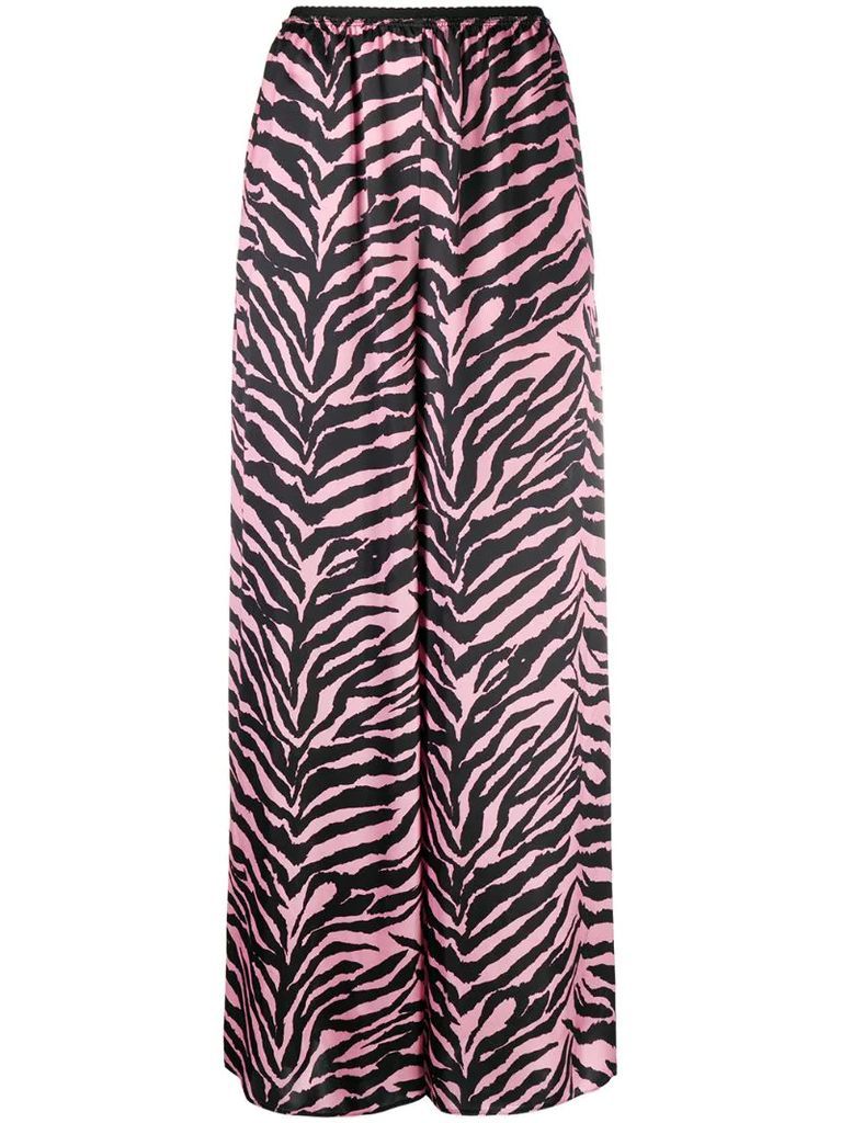 zebra wide-leg trousers