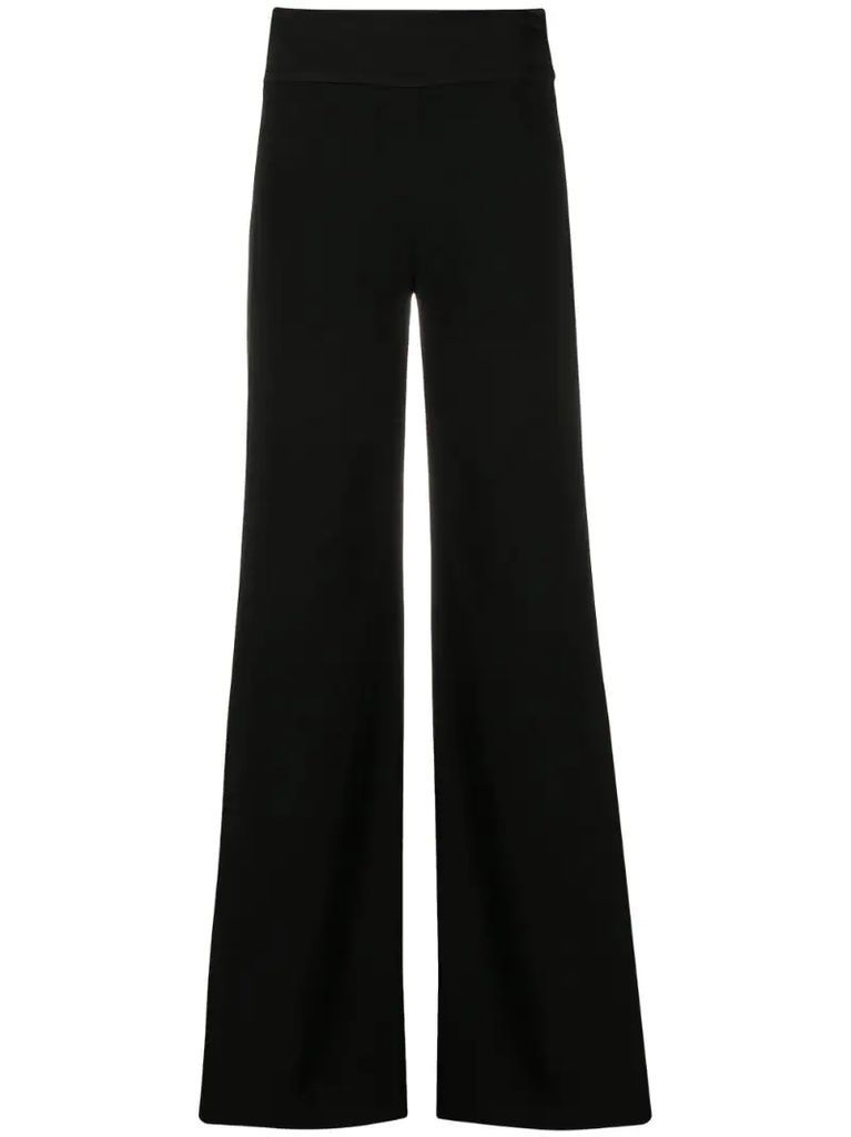 high-waisted wide-leg trousers