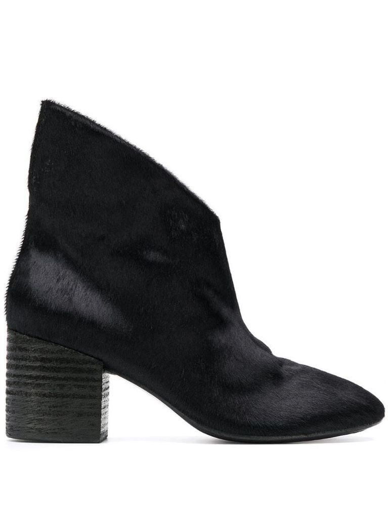 V-cut ankle boots