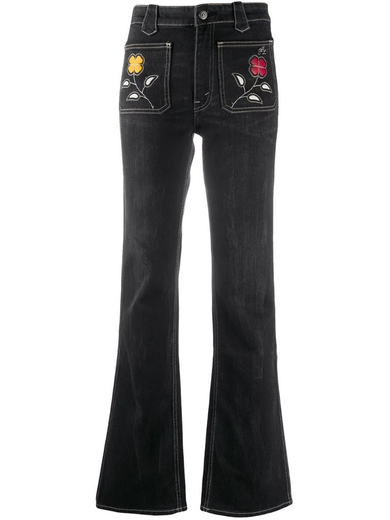 Jenn embroidered flared jeans