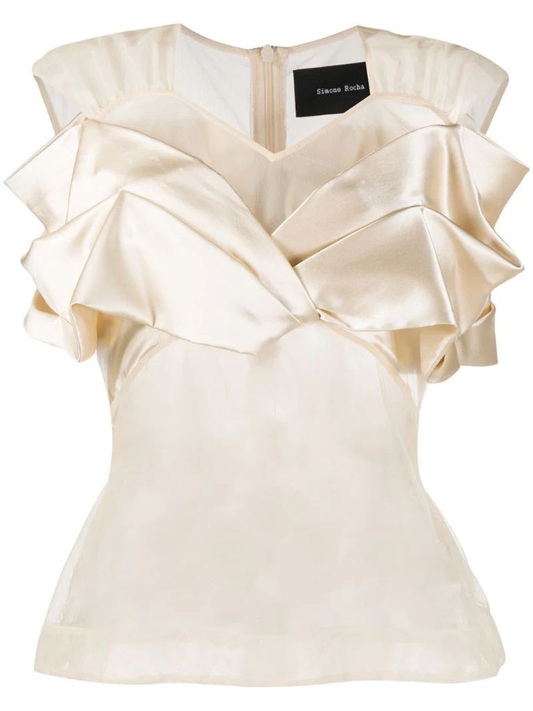 sheer bow-detail blouse