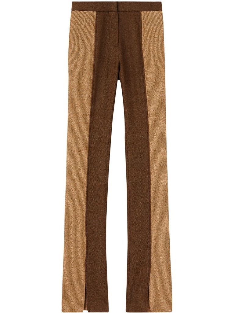 ribbed panel tailored trousers