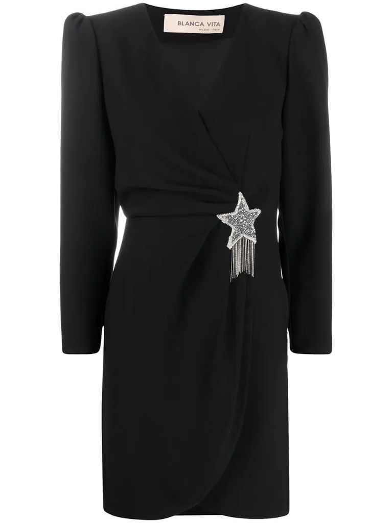 Amanda star-brooch dress