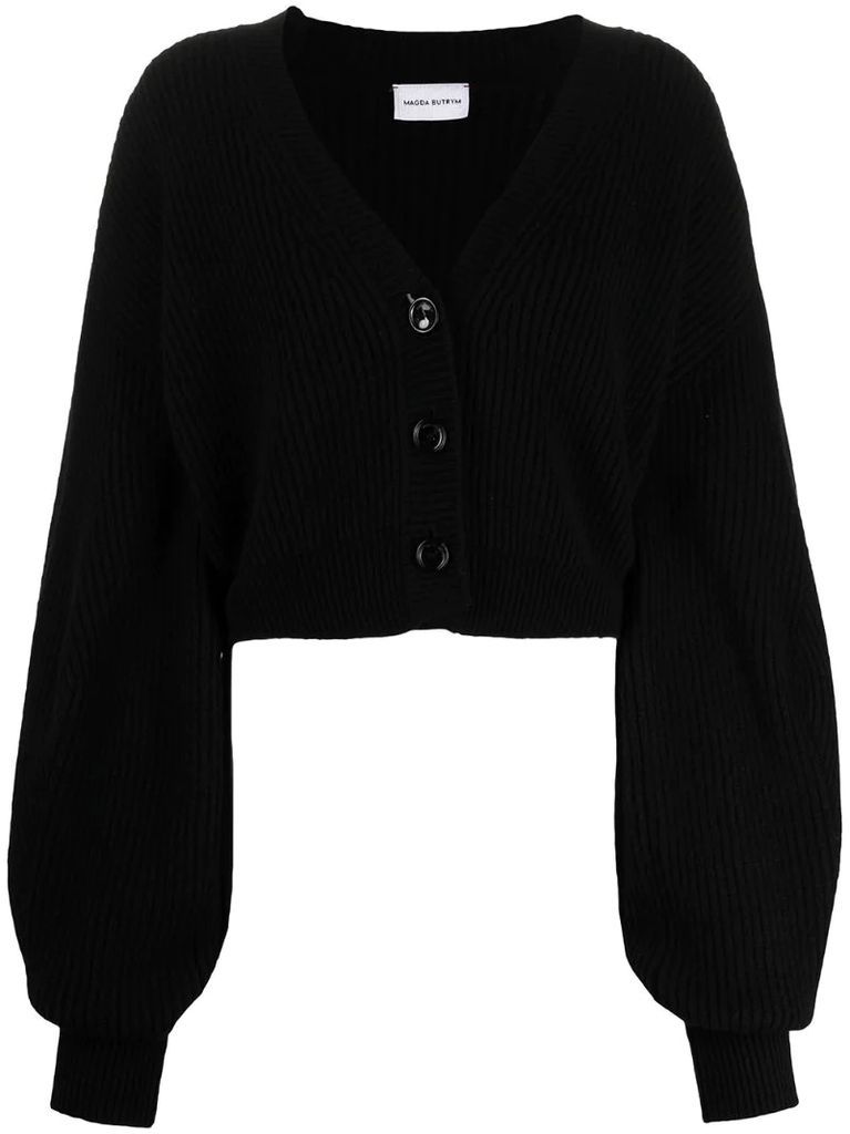 ribbed-knit cashmere cardigan