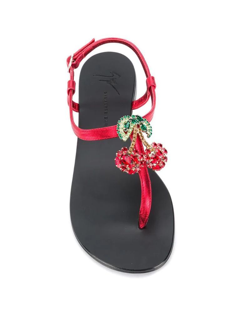 Cherry-red sandals
