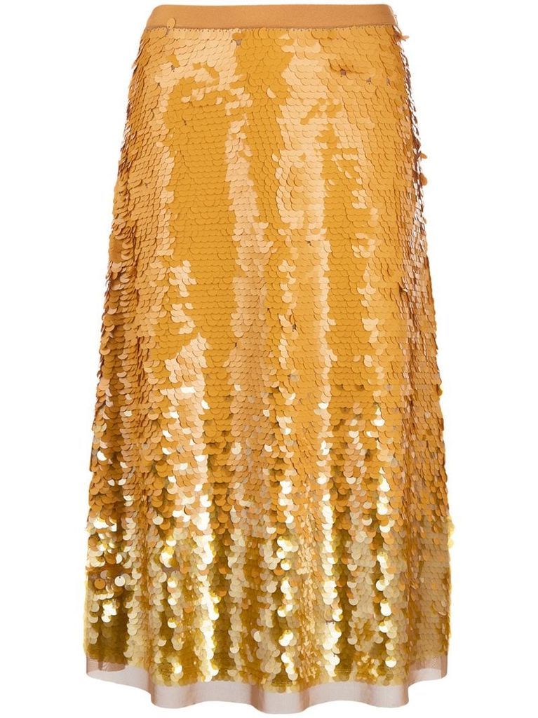 sequin-embellished high-waist skirt