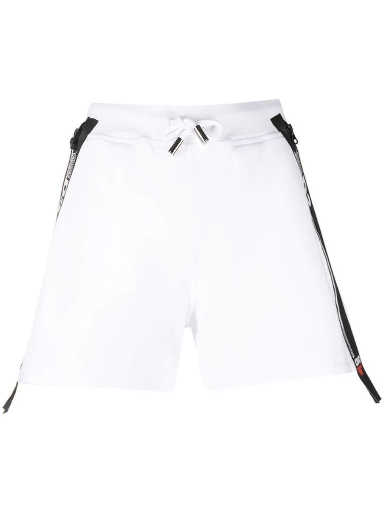 logo-tape cotton shorts