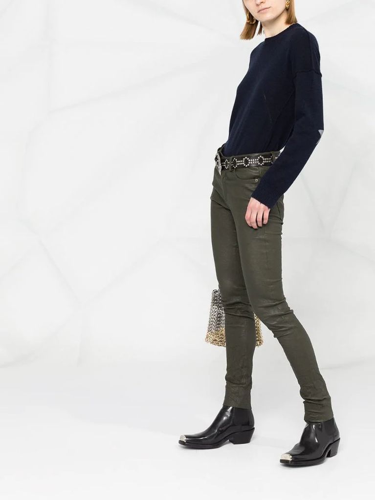 Phlame low-rise skinny leather trousers