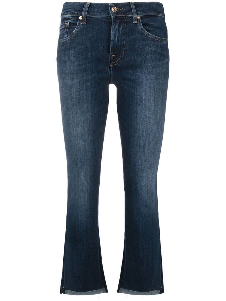 mid-rise flared jeans