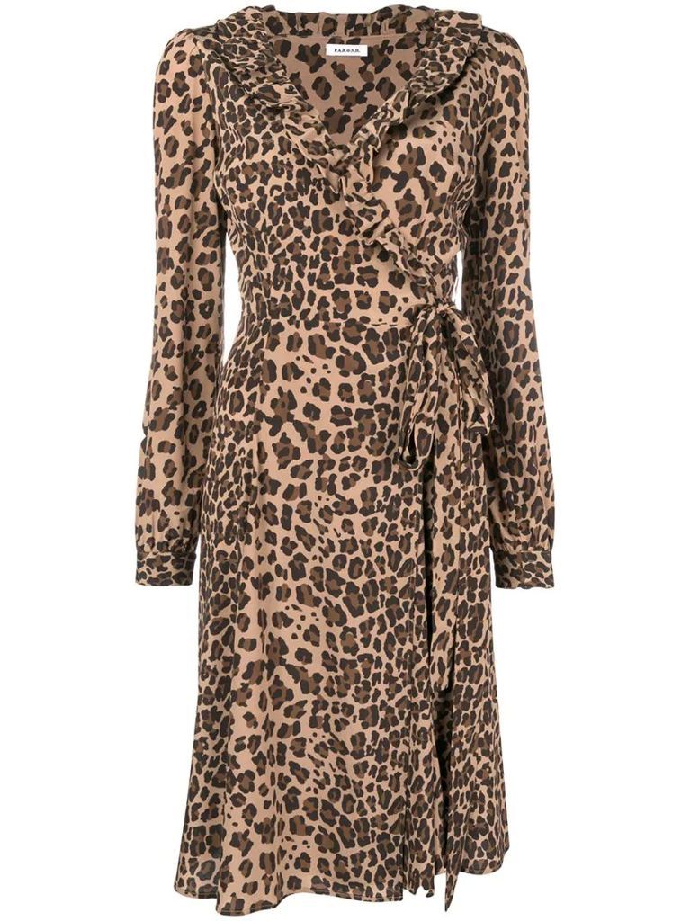wrap leopard dress