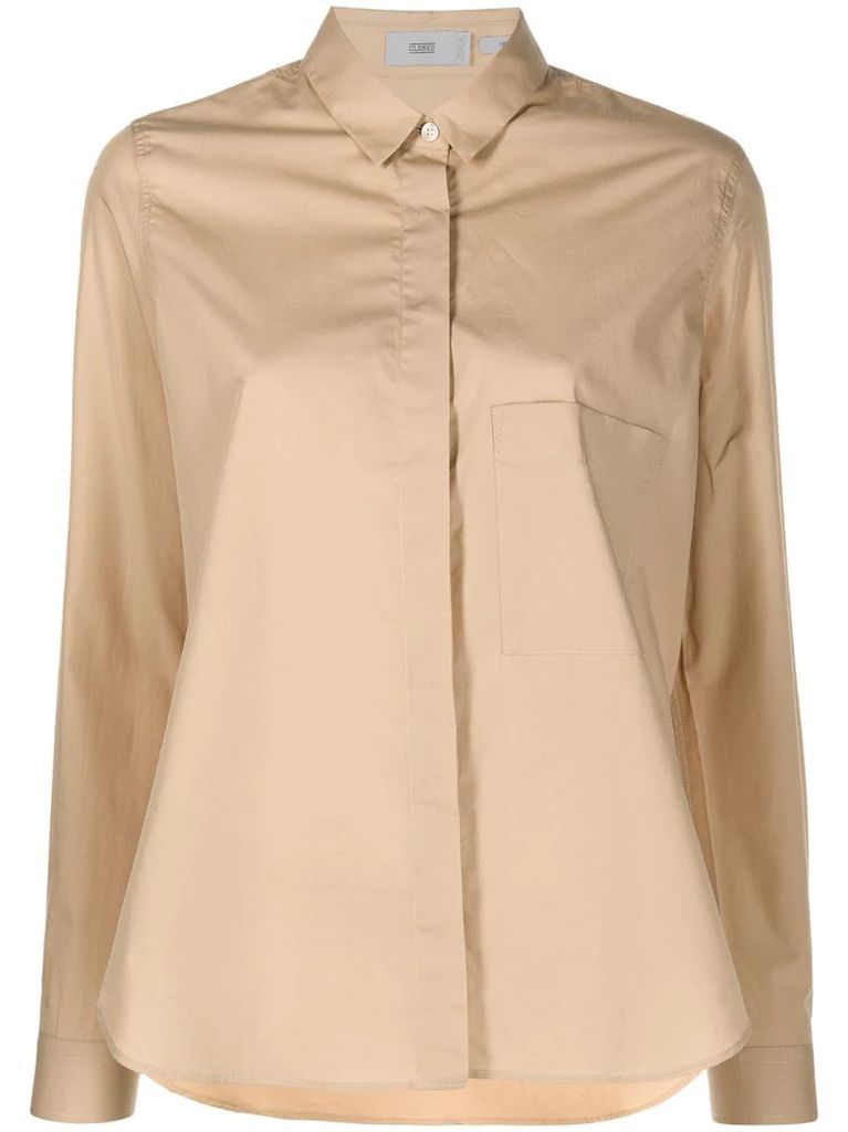 concealed-fastening cotton shirt