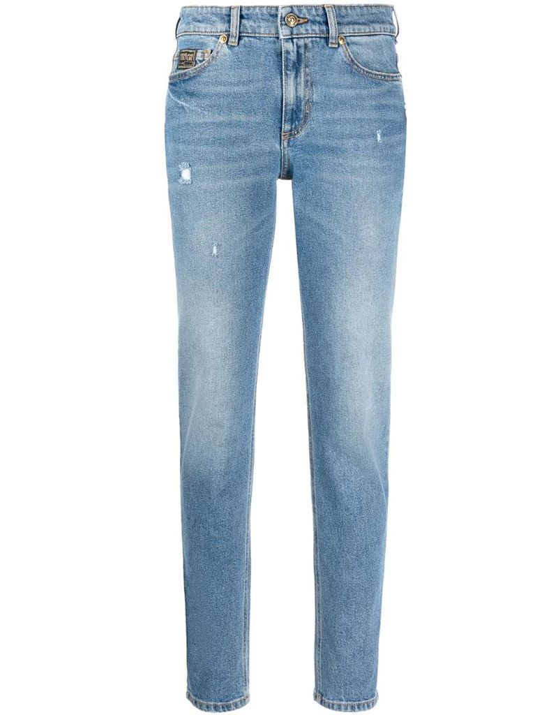 high-rise tapered-fit jeans