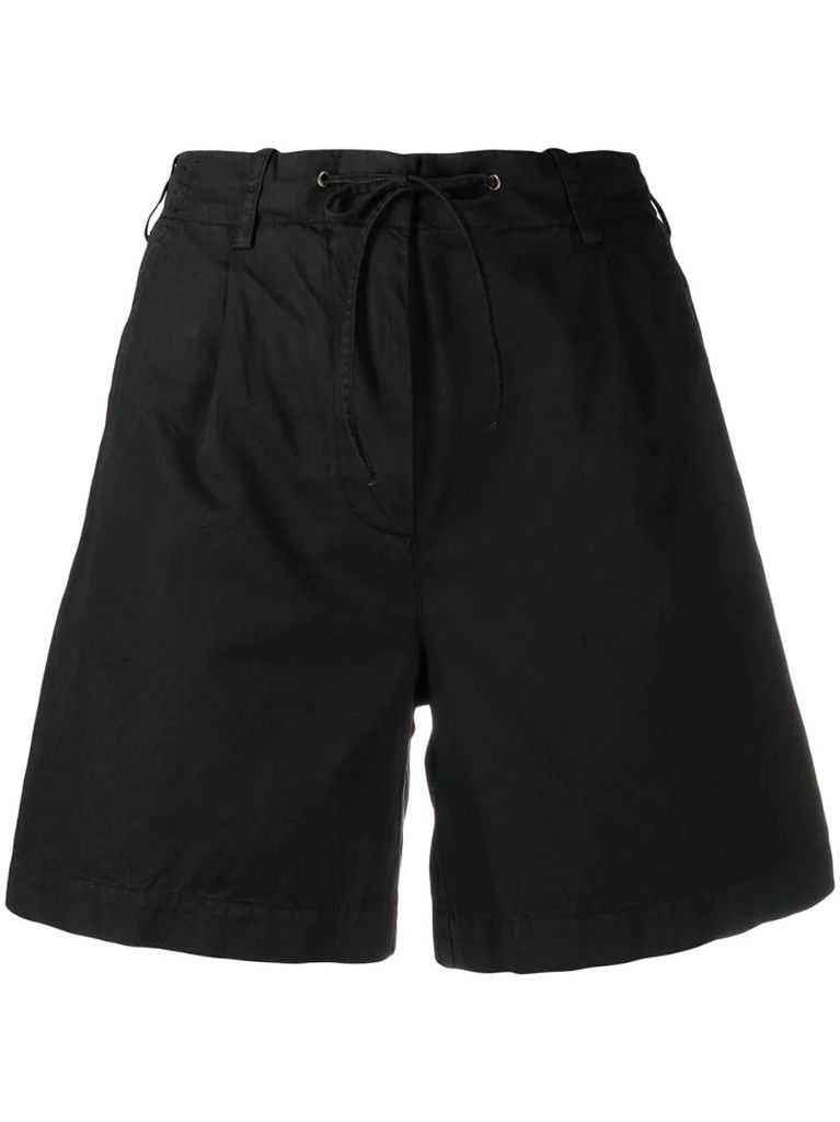 drawstring waist cotton shorts