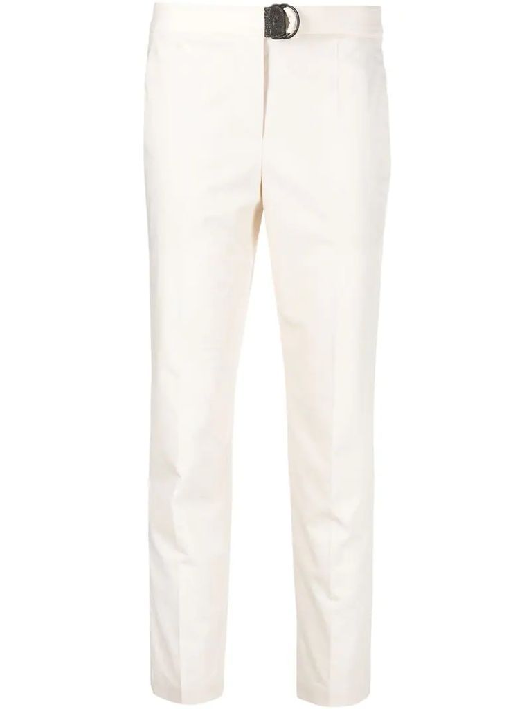 low rise slim-fit trousers