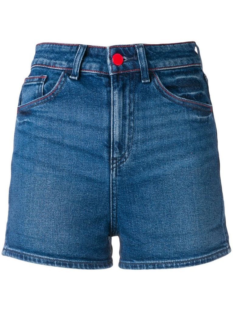 high-waisted denim shorts