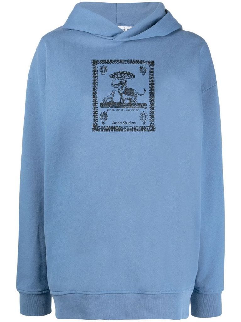elephant-print hoodie