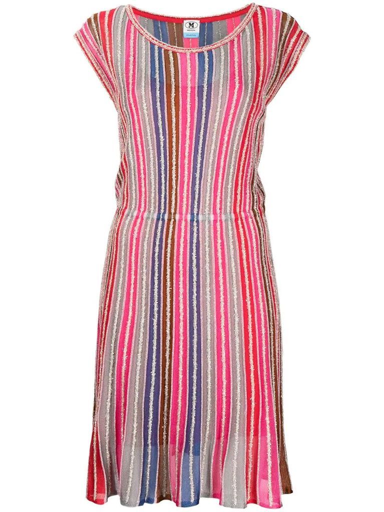 colour-block short-sleeved dress