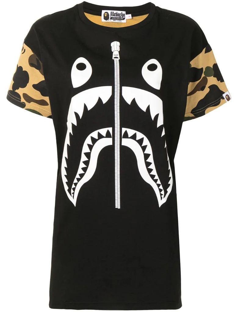 camouflage shark T-shirt dress