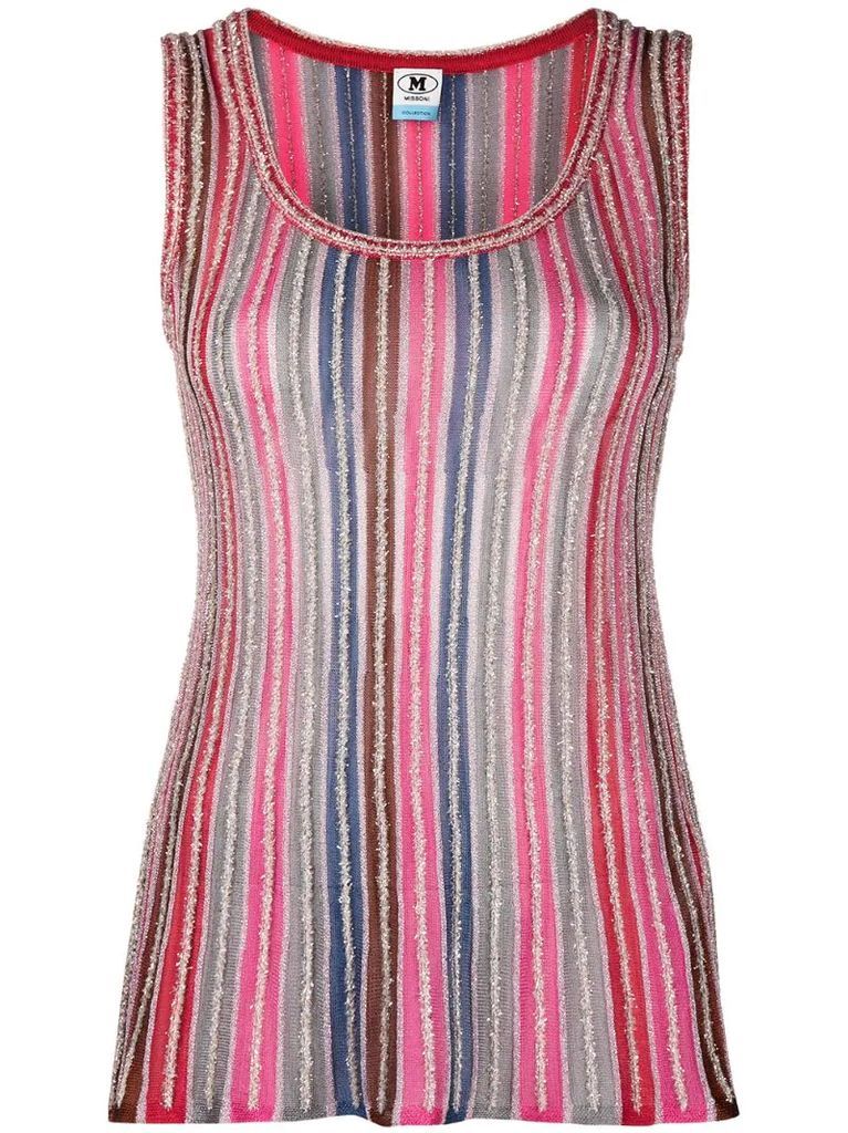 striped ribbed tank top
