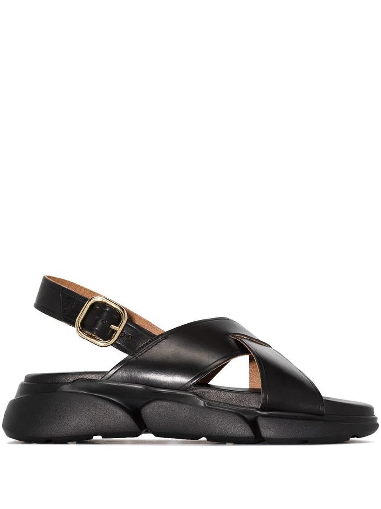 Barisci flatform leather sandals