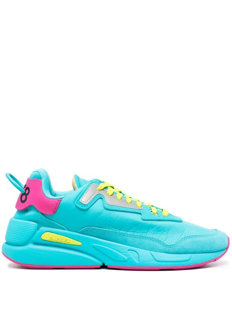 neon-tone chunky-soled trainers